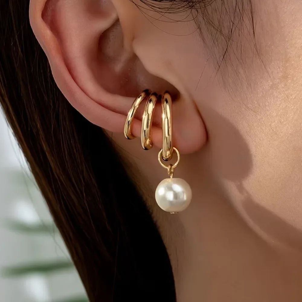 Pearl drop ear cuff #2419